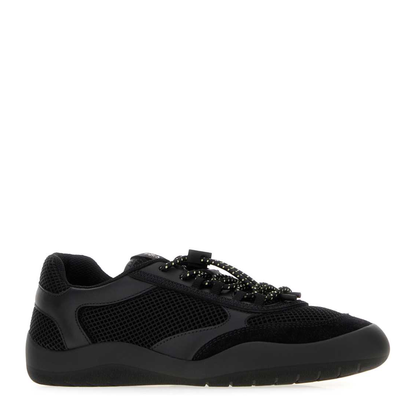 MAYFEYR - Prada - Black Mesh And Leather Speedrock Sneakers - 1E490OFDD053ZM0F0002