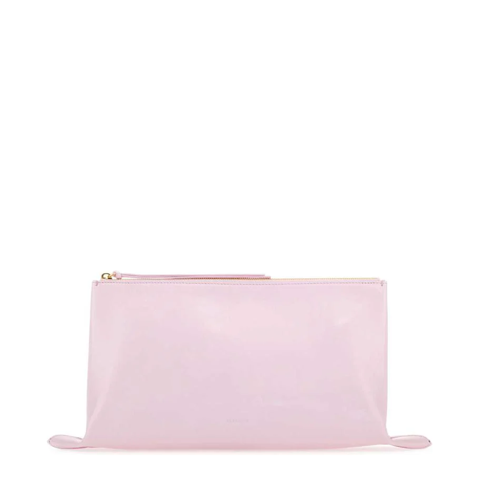 Pastel Pink Leather Medium Clutch