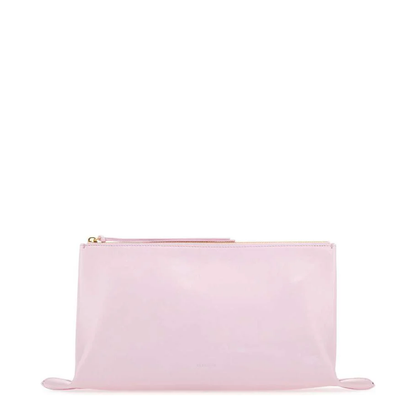 Pastel Pink Leather Medium Clutch
