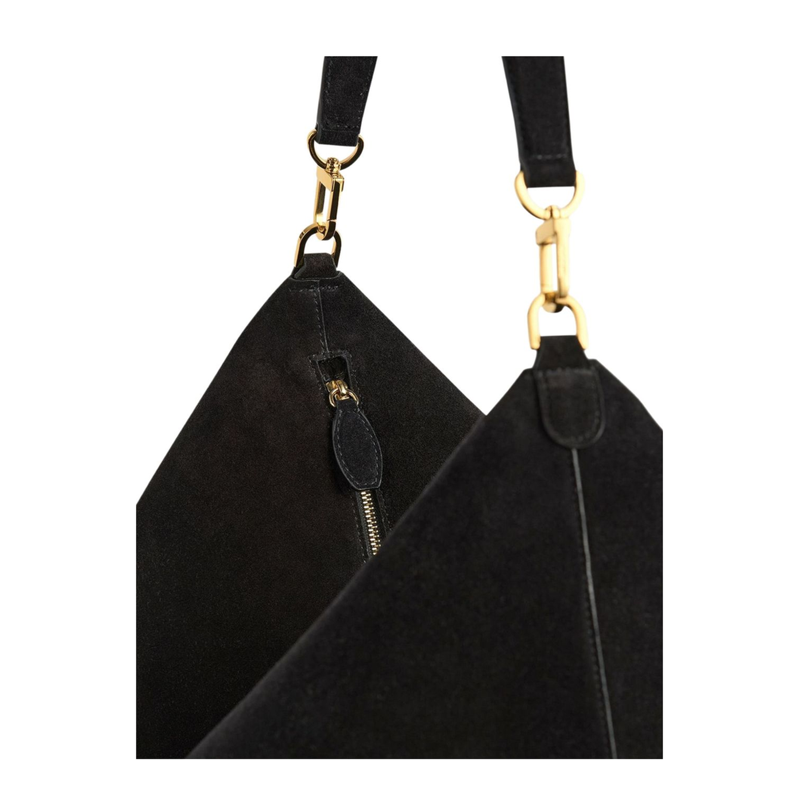 Black Suede Bevel Bag