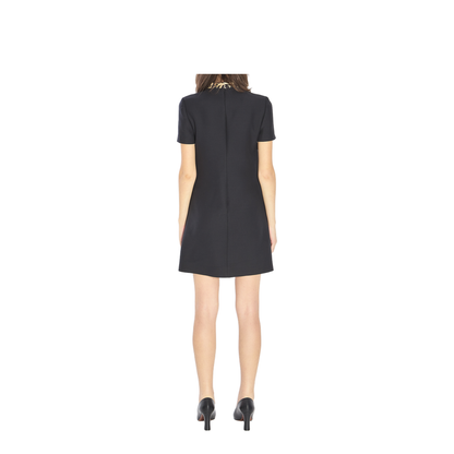 Black Dress with Bow on Front and Leopard Print