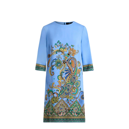 Paisley Print Silk Dress