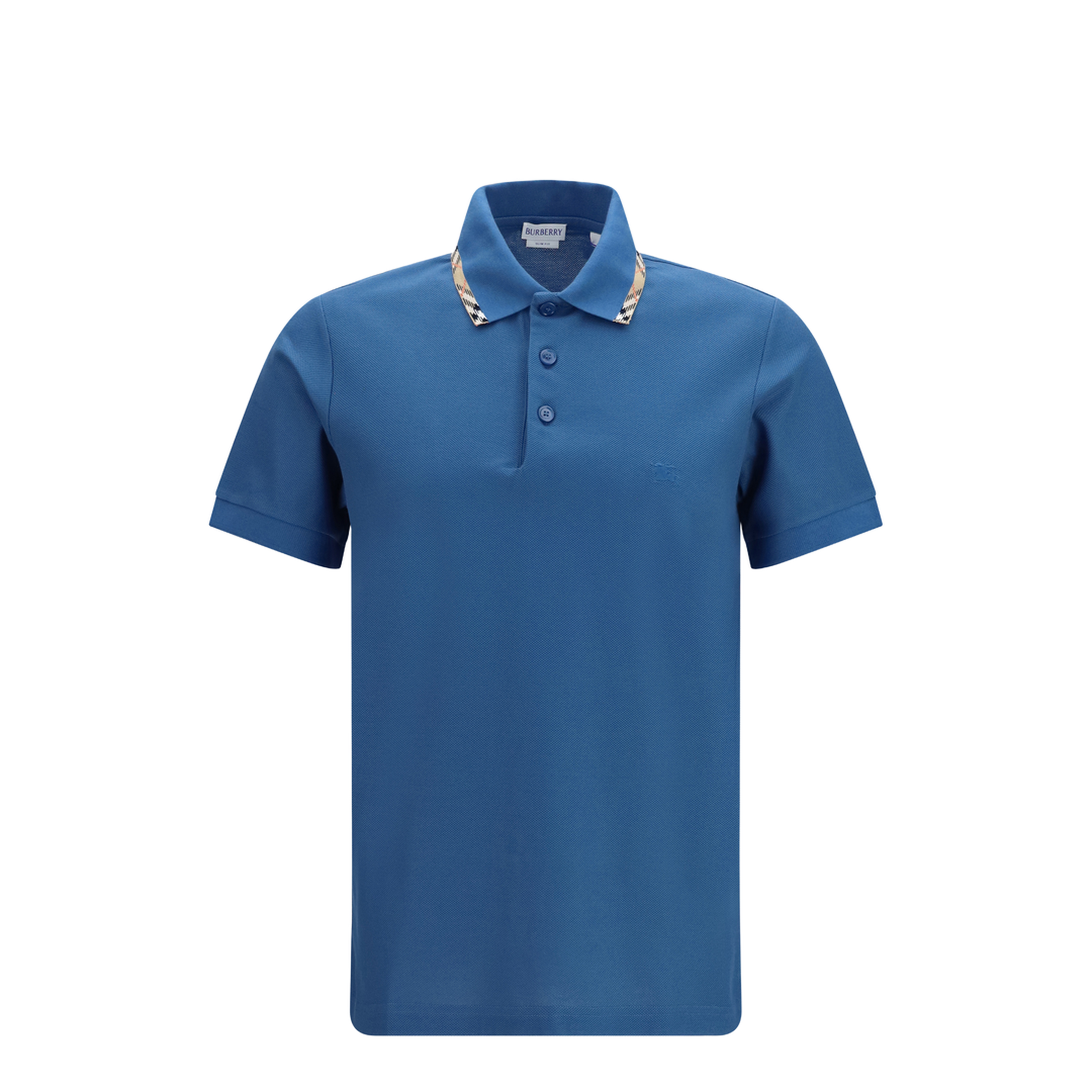 MAYFEYR - Burberry - Cotton Polo With Check Trims - 8127685