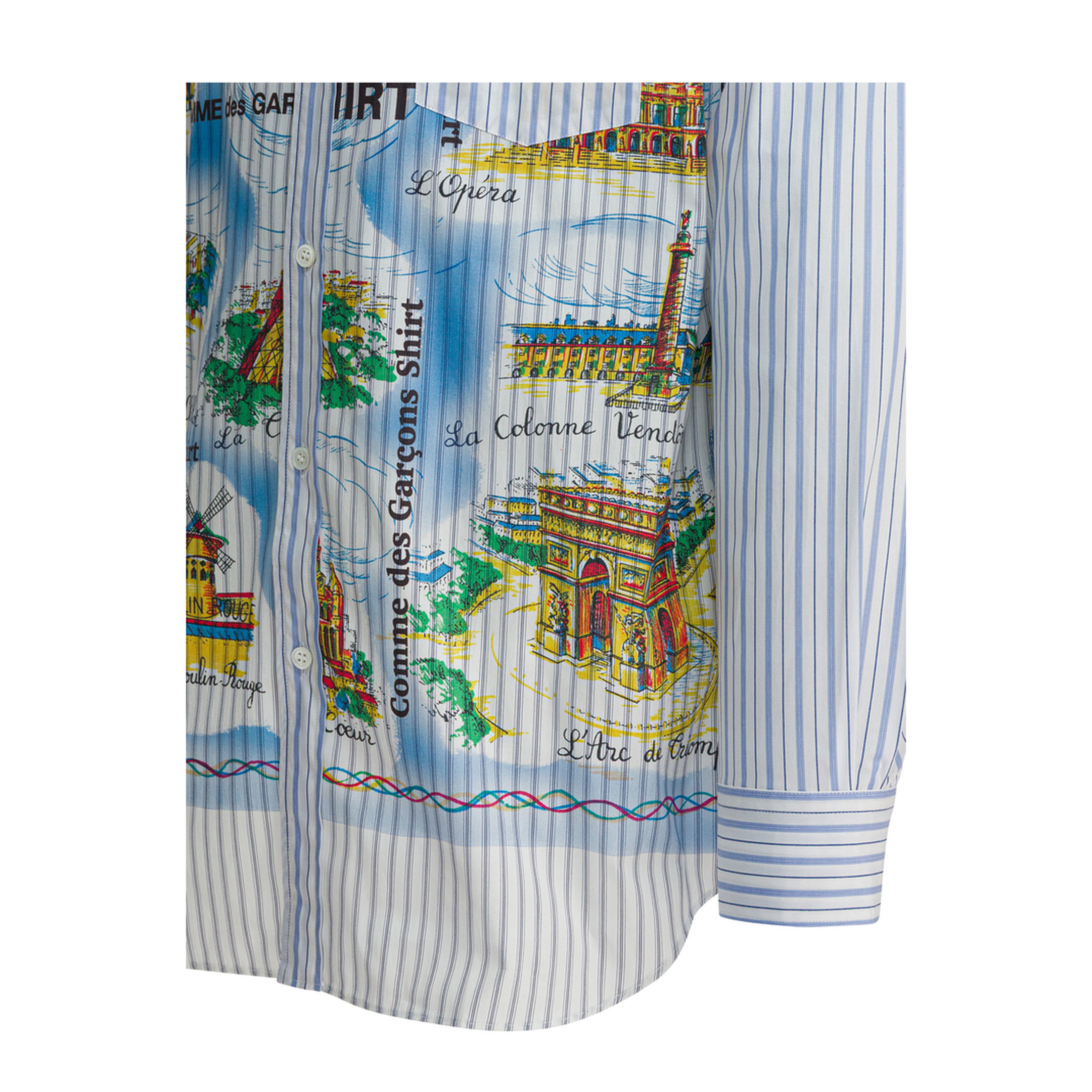 MAYFEYR - Comme Des Garcons - Striped Shirt With Print - FPB015W251STRIPEMIX