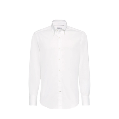 Button-Down Collar Shirt in White