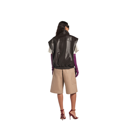 MAYFEYR - Balenciaga - Sleeveless Blouson In Shiny Soft Lambskin - A002FVTUS30