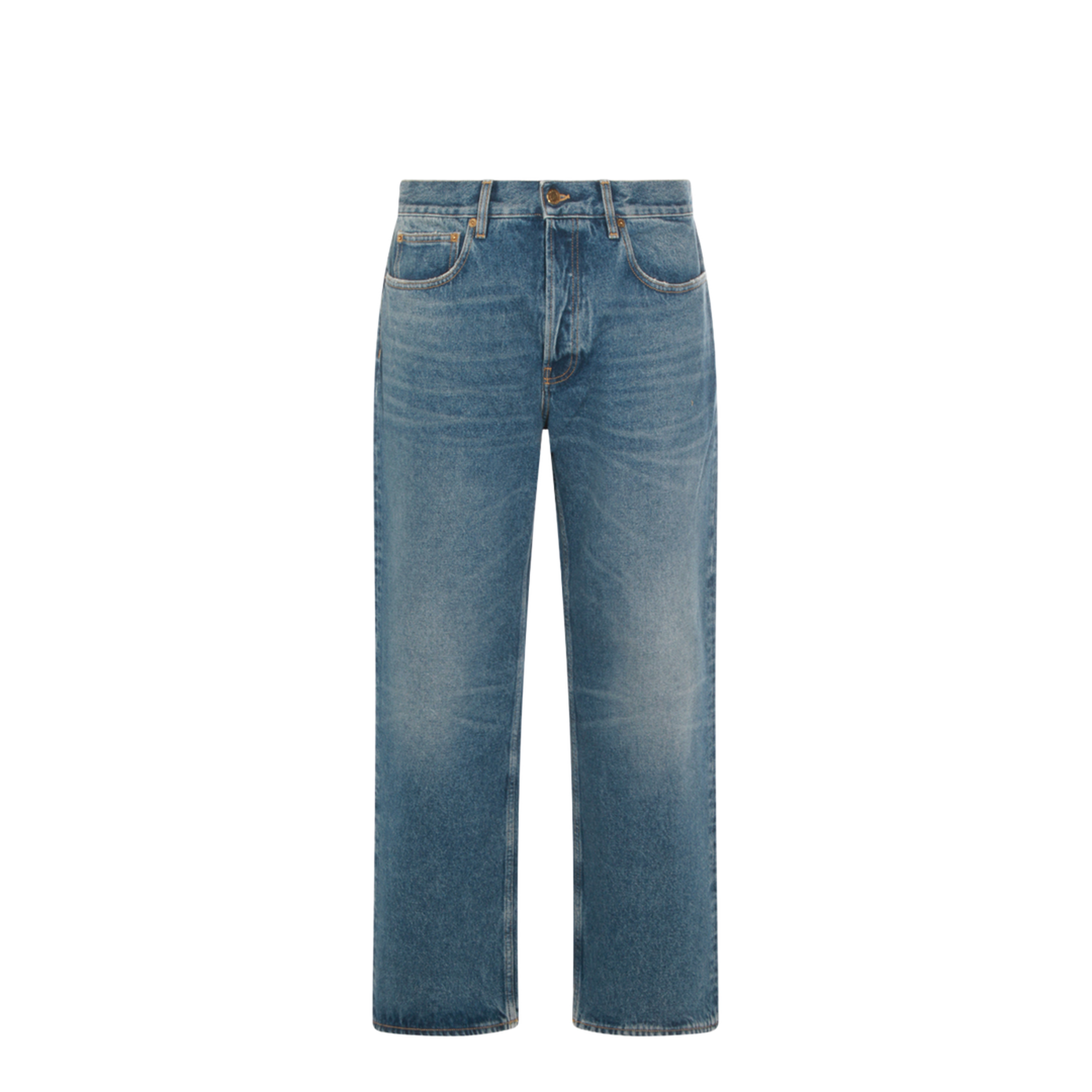 Blue Medium Wash Loose Jeans