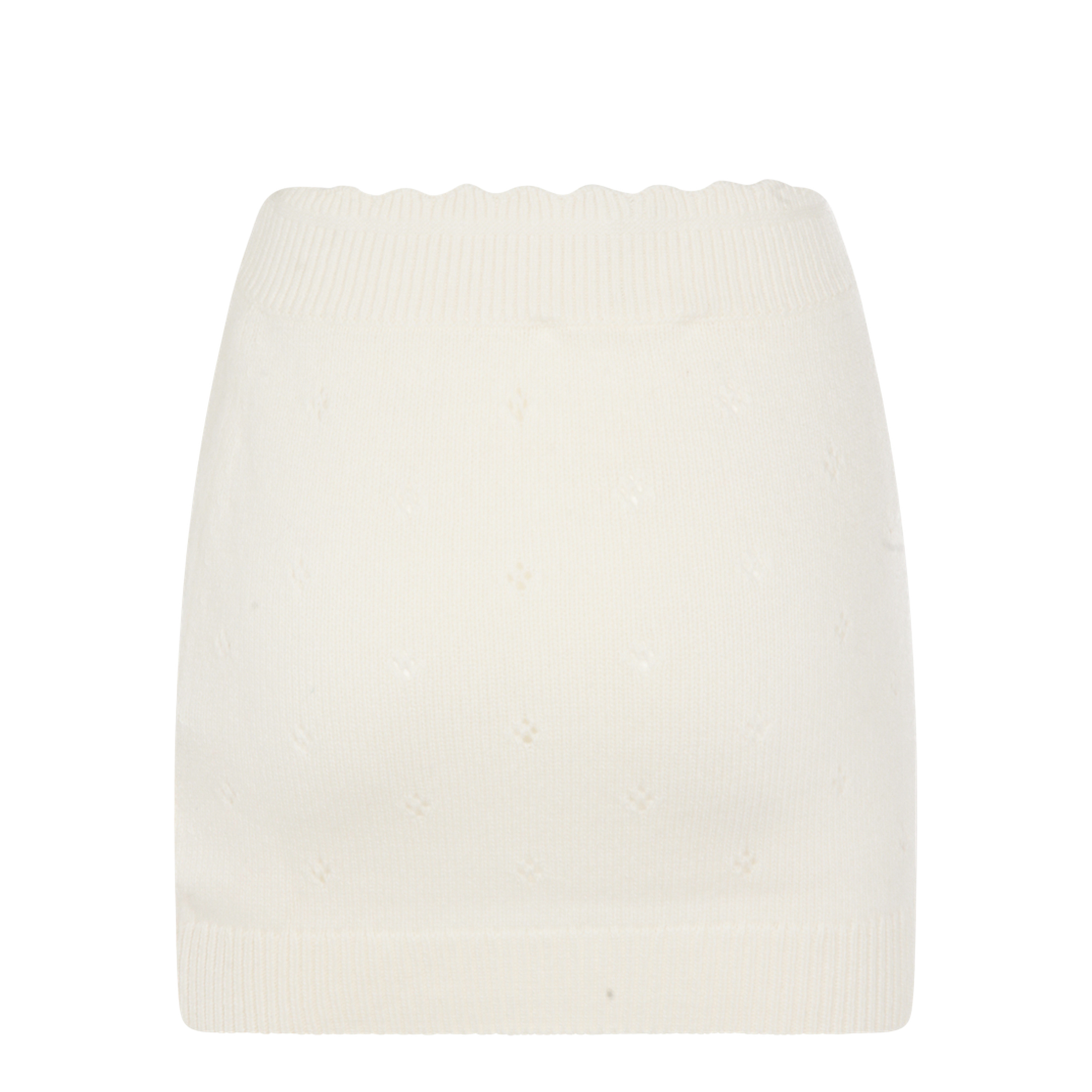 Openwork Wool and Cashmere Miniskirt