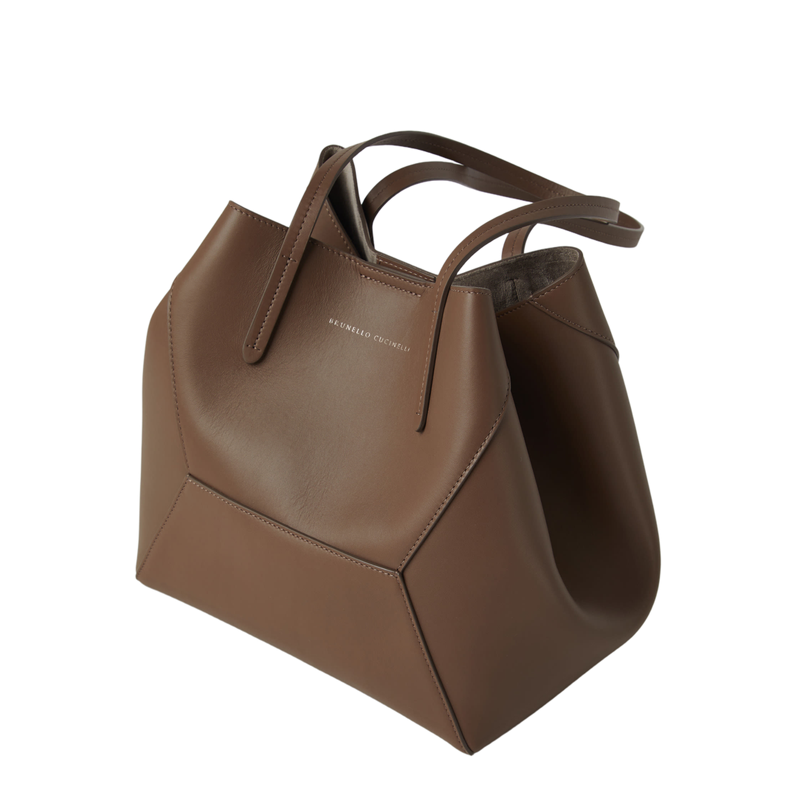 Tote Bag Crafted in Brown Smooth Leather