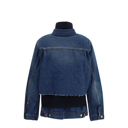 MAYFEYR - Sacai - Denim Jacket With Wool Knit Layer - 2608589436