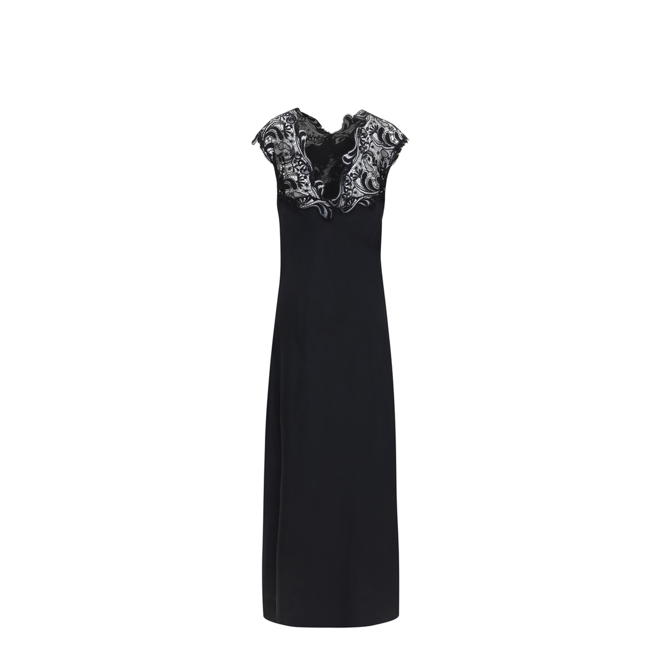 MAYFEYR - Ferragamo - Silk Dress With Lace - 785506001
