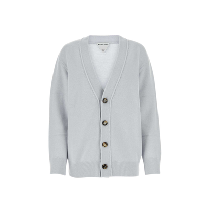 MAYFEYR - Bottega Veneta - Powder Blue Cashmere Blend Cardigan - 774699V2MM01582