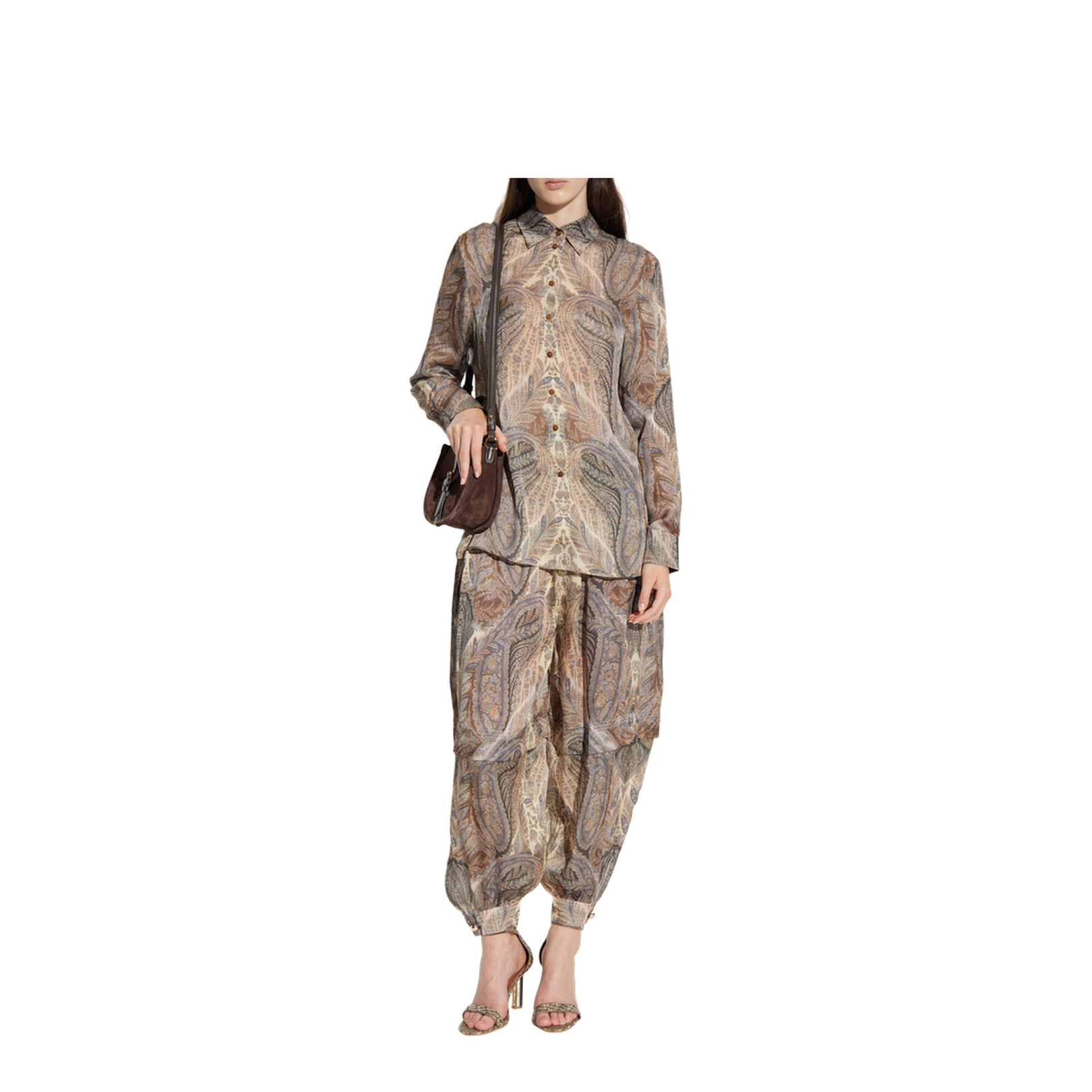 Loose-fit silk trousers