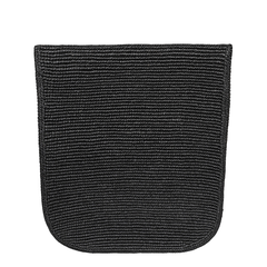Lori Raffia Shoulder Bag - Black