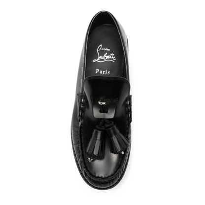 MAYFEYR - Christian Louboutin - Black Polished Finish Tassel Detail Flat Shoes - 3260625B439