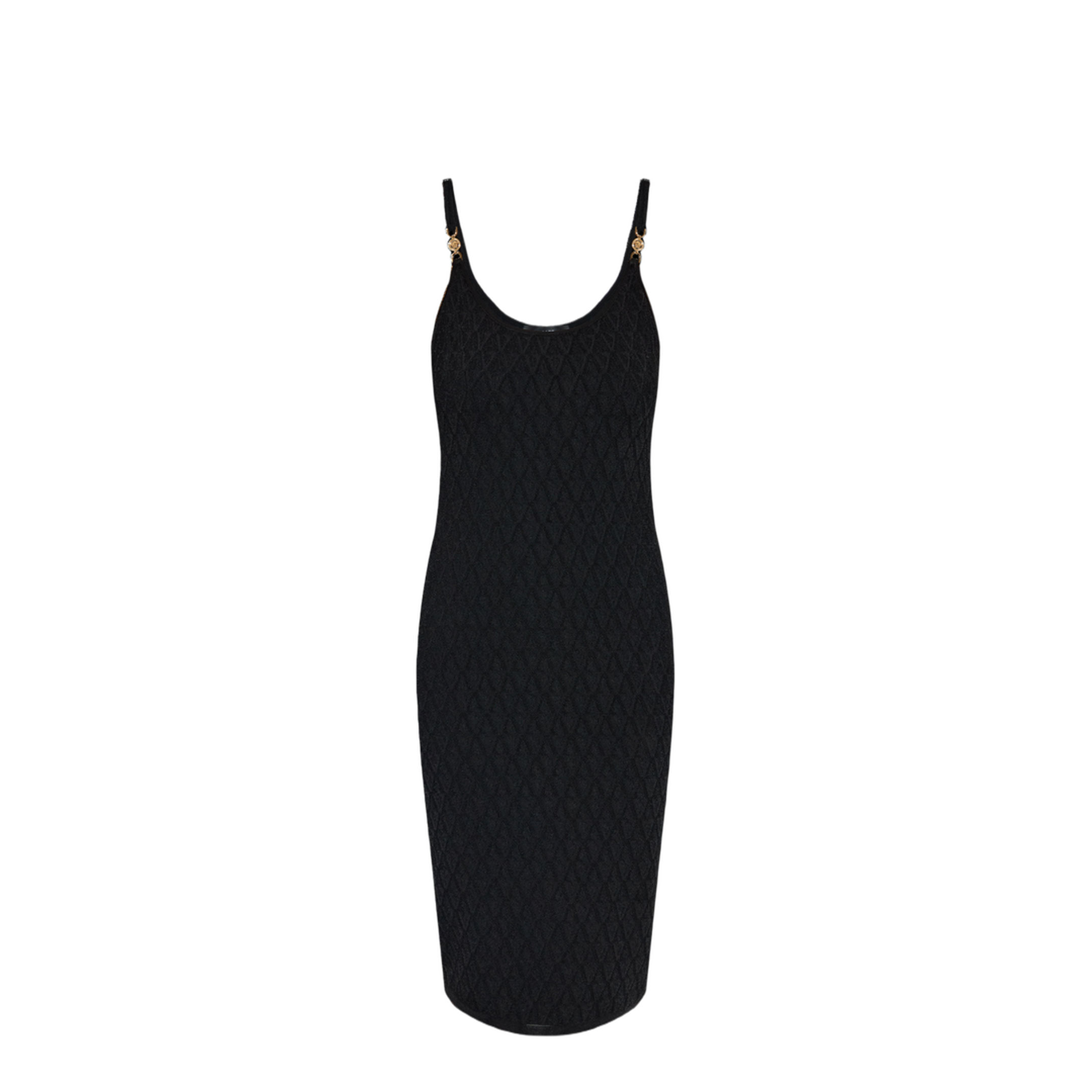 Dress with V-Jacquard Stretch Texture