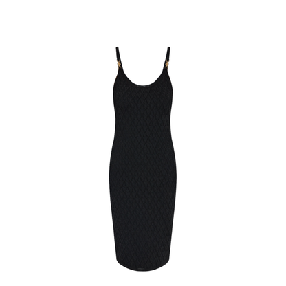 Dress with V-Jacquard Stretch Texture