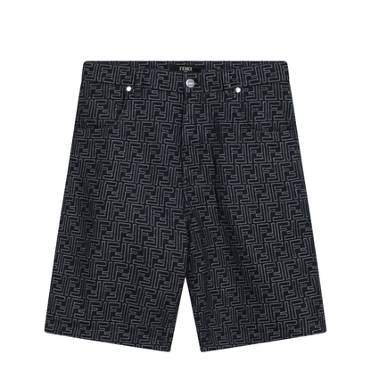 Jacquard FF Blue Denim Shorts