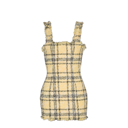 Short Strappy Dress in Glitter Tweed