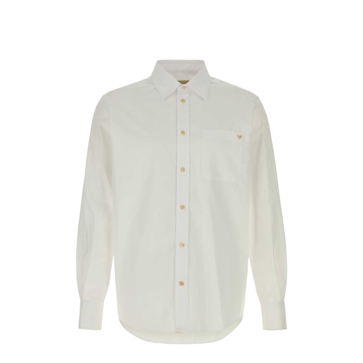 Oxford Cotton Shirt With Vgold In White