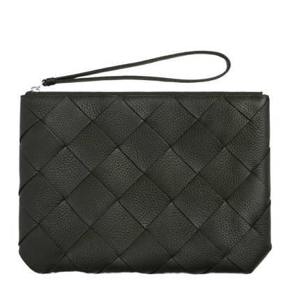 Diago Large Leather Pouch - Dark green