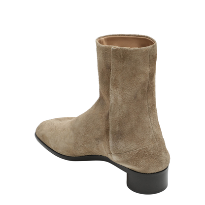 Beige Suede Tabi Ankle Boots