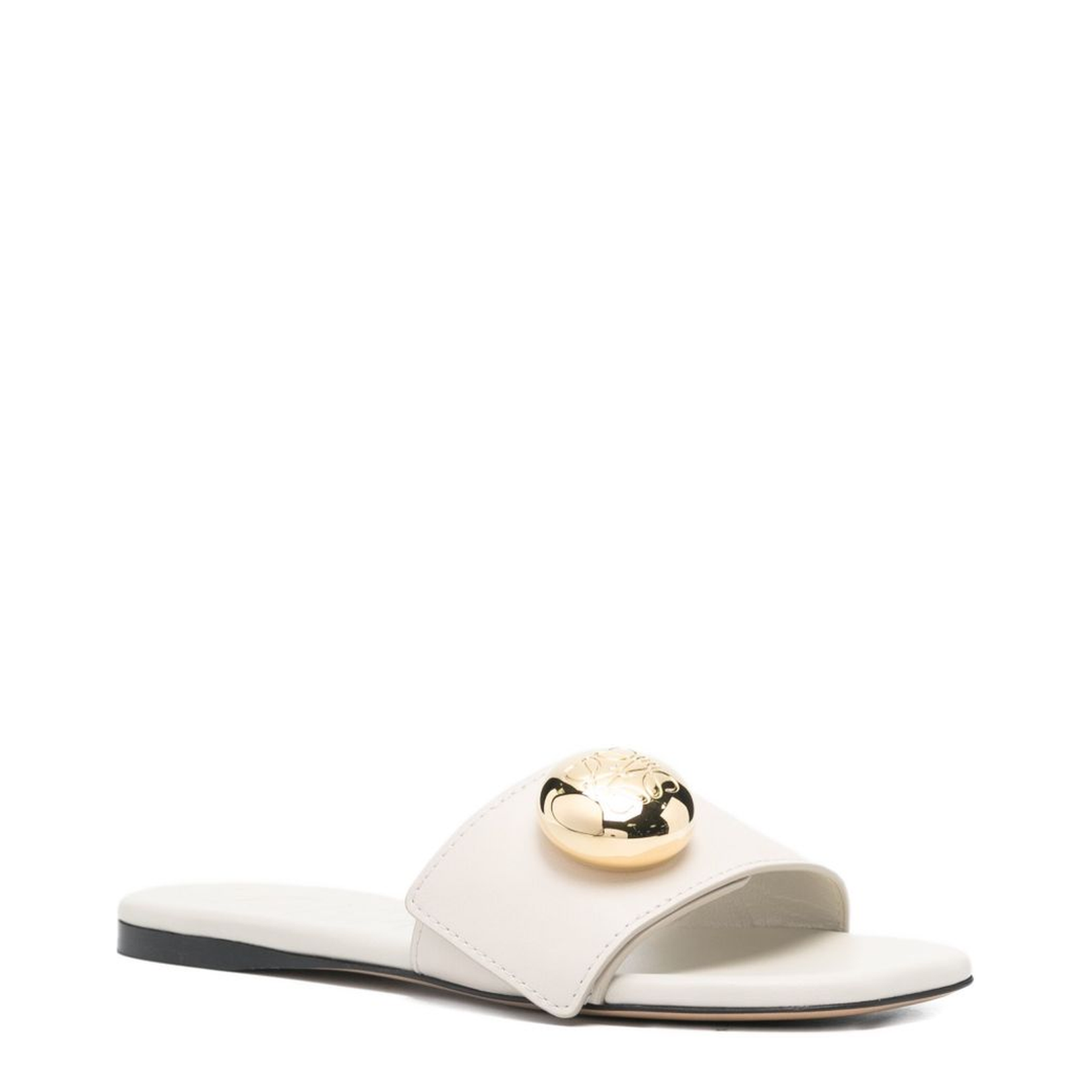 Pebble Slide in Soft Calfskin White