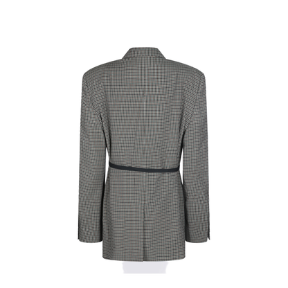 Wrap Tailored Jacket in Khaki/Brown