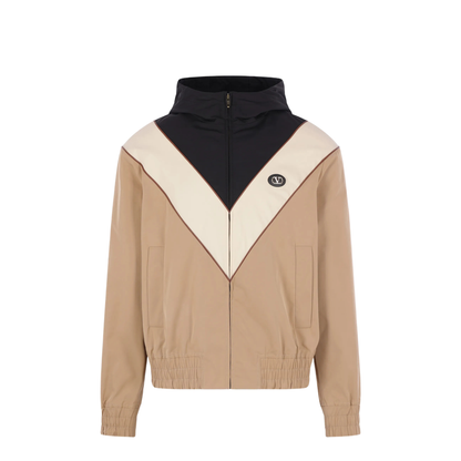 VLogo Striped Jacket Beige