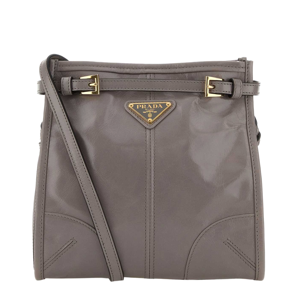 MAYFEYR - Prada - Dove Grey Leather Mini Crossbody Bag - 1BH2292CYRF03SF