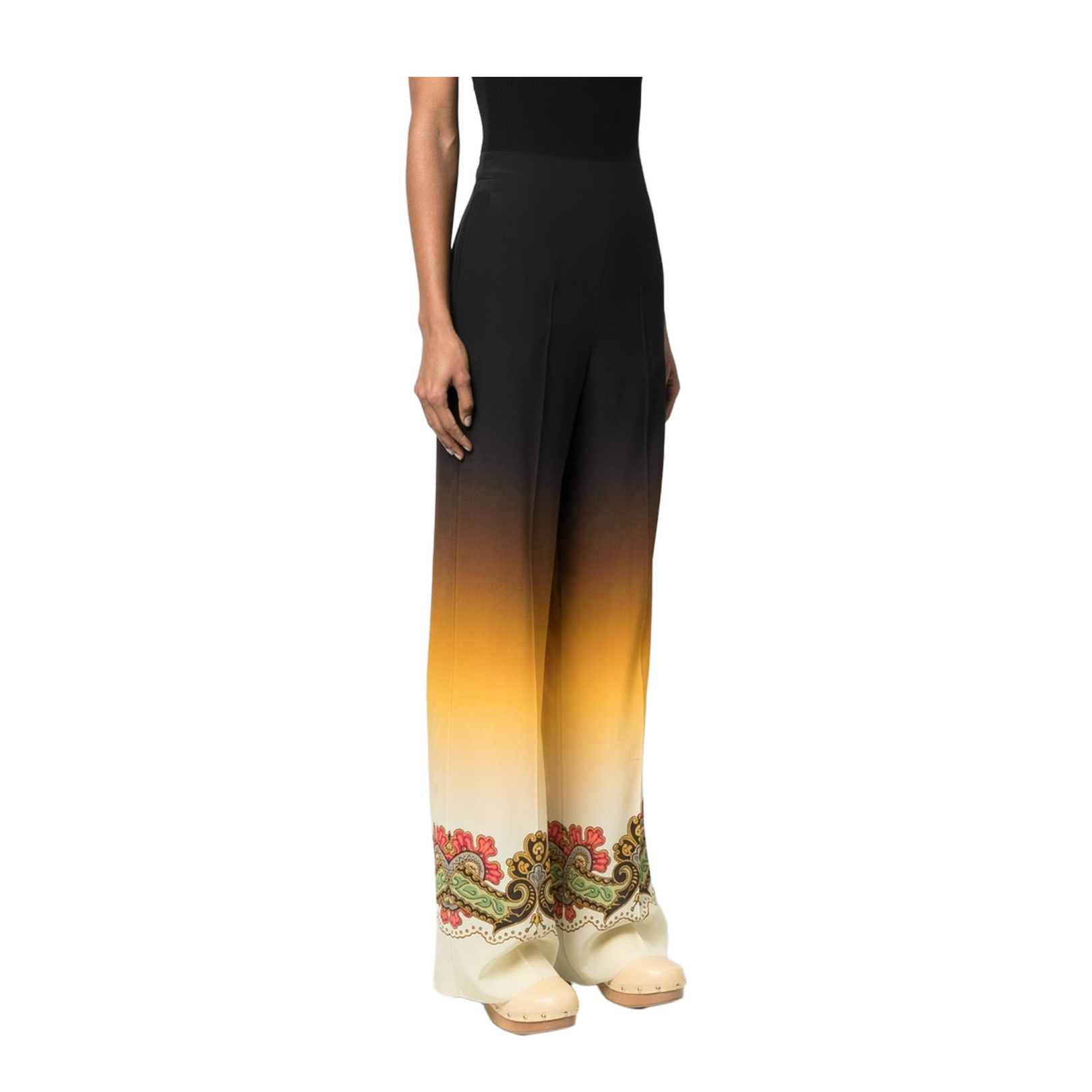 Graphic-Print Straight-Leg Trousers