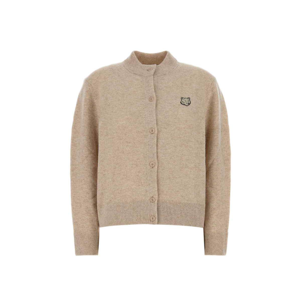 MAYFEYR - Maison Kitsuné - Fox Head Lambswool High Neck Cardigan - MRWKC01KT10060548