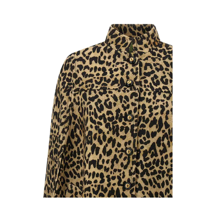 Animalier Wool Cape In Brown