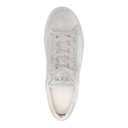 Light Grey Front Lace-Up Fastening Padded Ankle Flat Rubber Sole