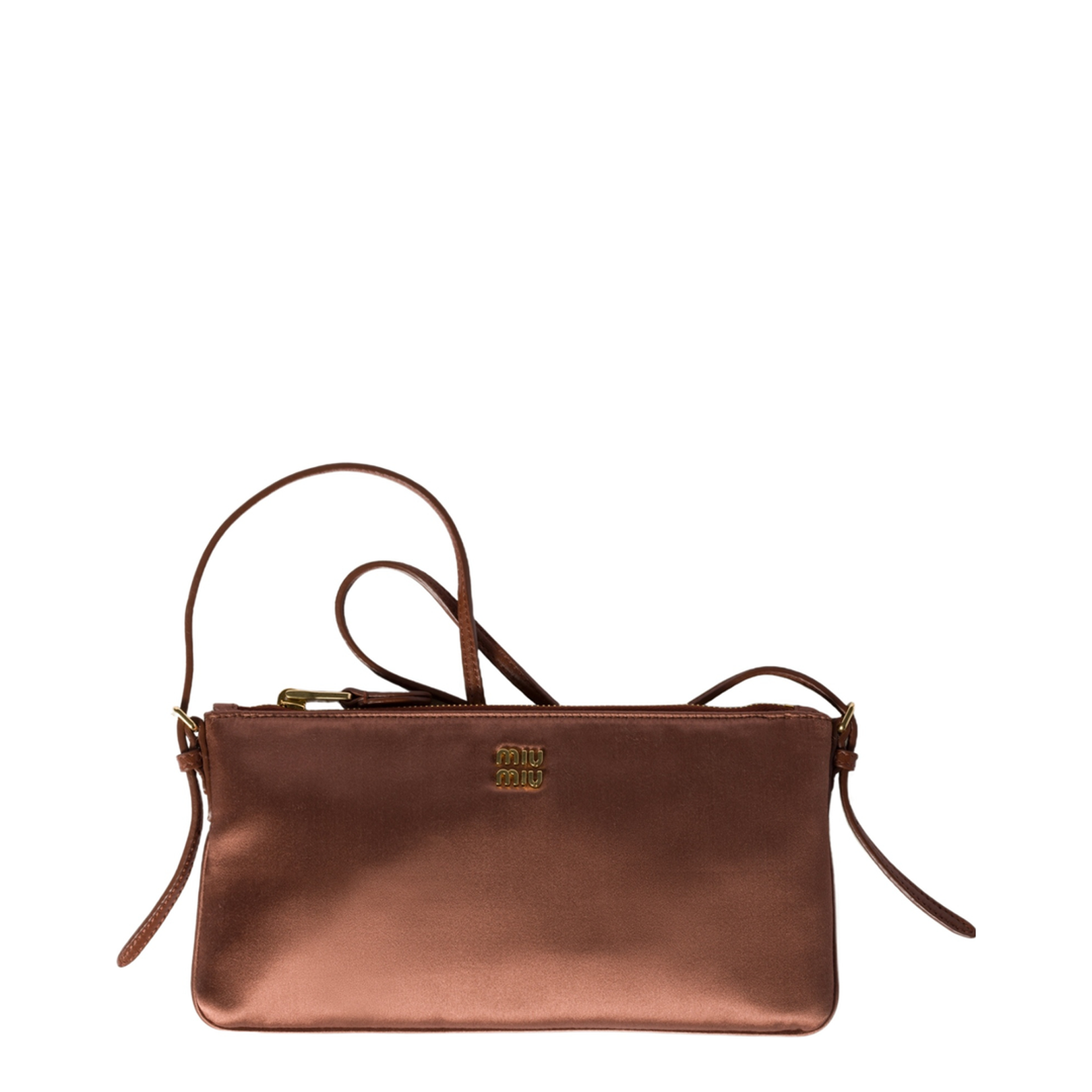 Brown Satin Shoulder Bag
