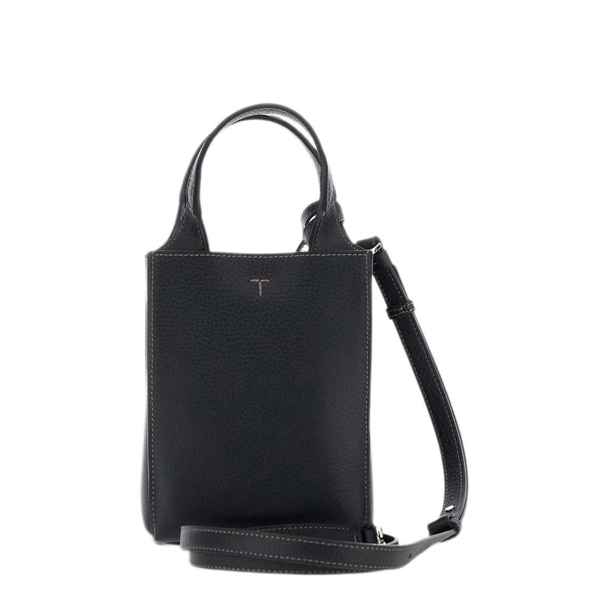 Micro Leather UNI Calf Leather Handbag - Black