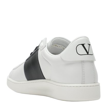 MAYFEYR - Valentino - Open Royco Nappa Calfskin Sneakers In White/Black - 9Y2S0N84BYAA01
