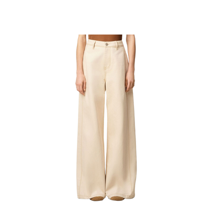 White Cotton Super Wide Fit Jeans