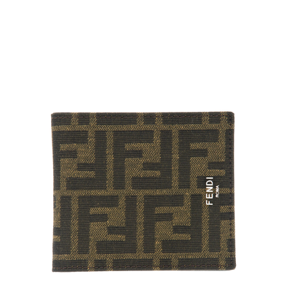 FF Jacquard Bi-Fold Wallet - Marrone