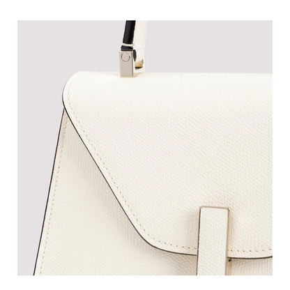 Iside Mini Calfskin Top Handle Bag - Pergamena White