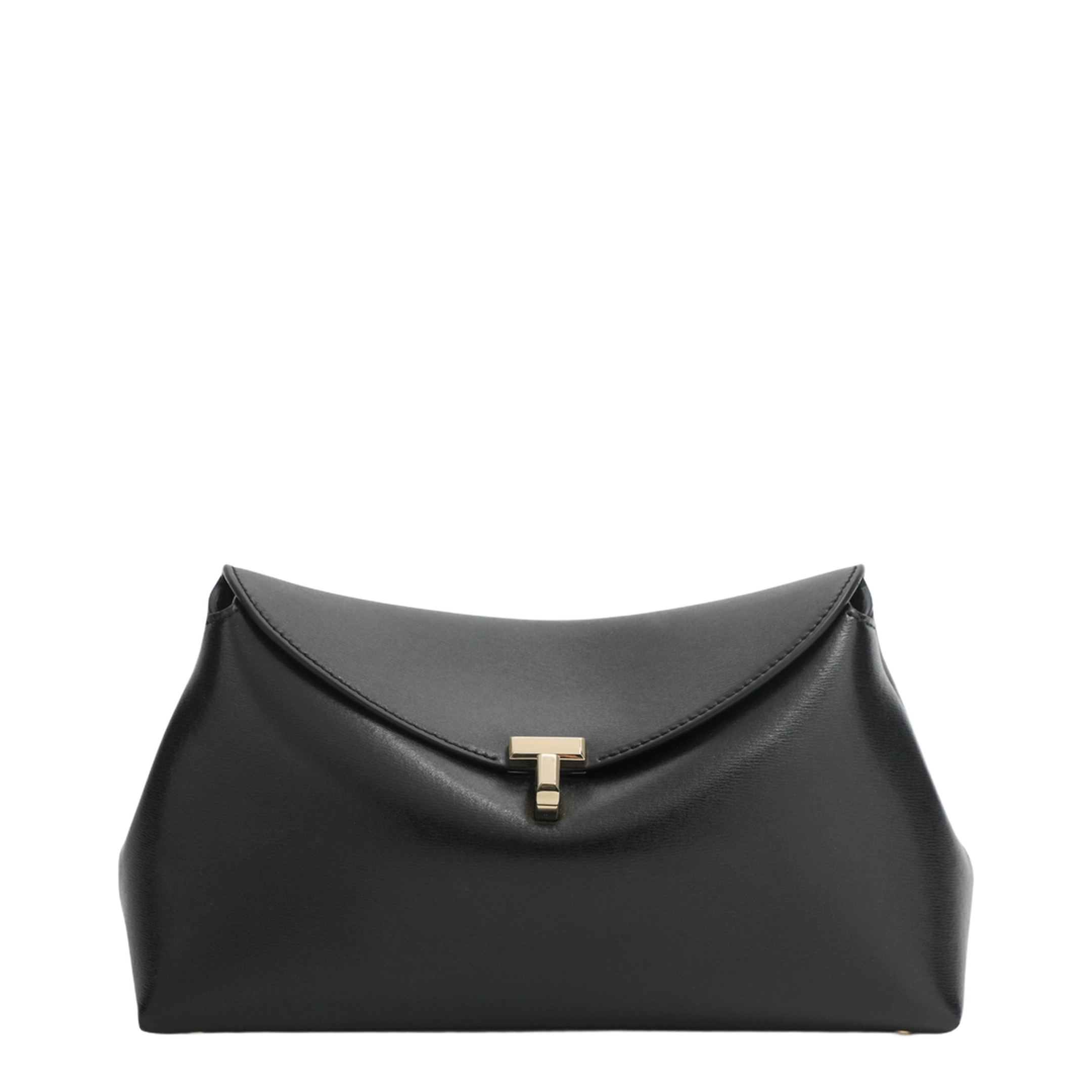 MAYFEYR - Toteme - Black Leather T-Lock Clutch Bag - 234-WLGBG419LE0025001