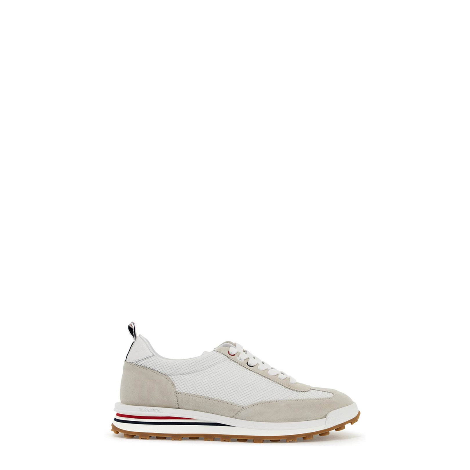 Two-Tone Leather and Mesh Sneakers