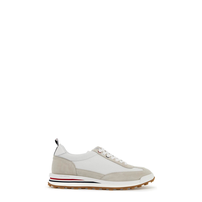 Two-Tone Leather and Mesh Sneakers