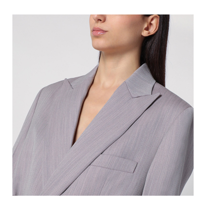 Light Grey Wool Jacket with Belt