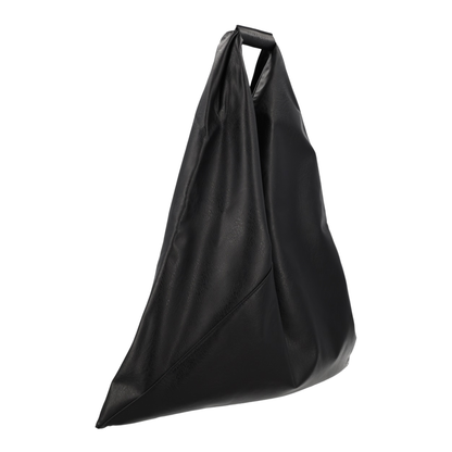 Japanese Bag Classic Large Faux Leather Tote - Black