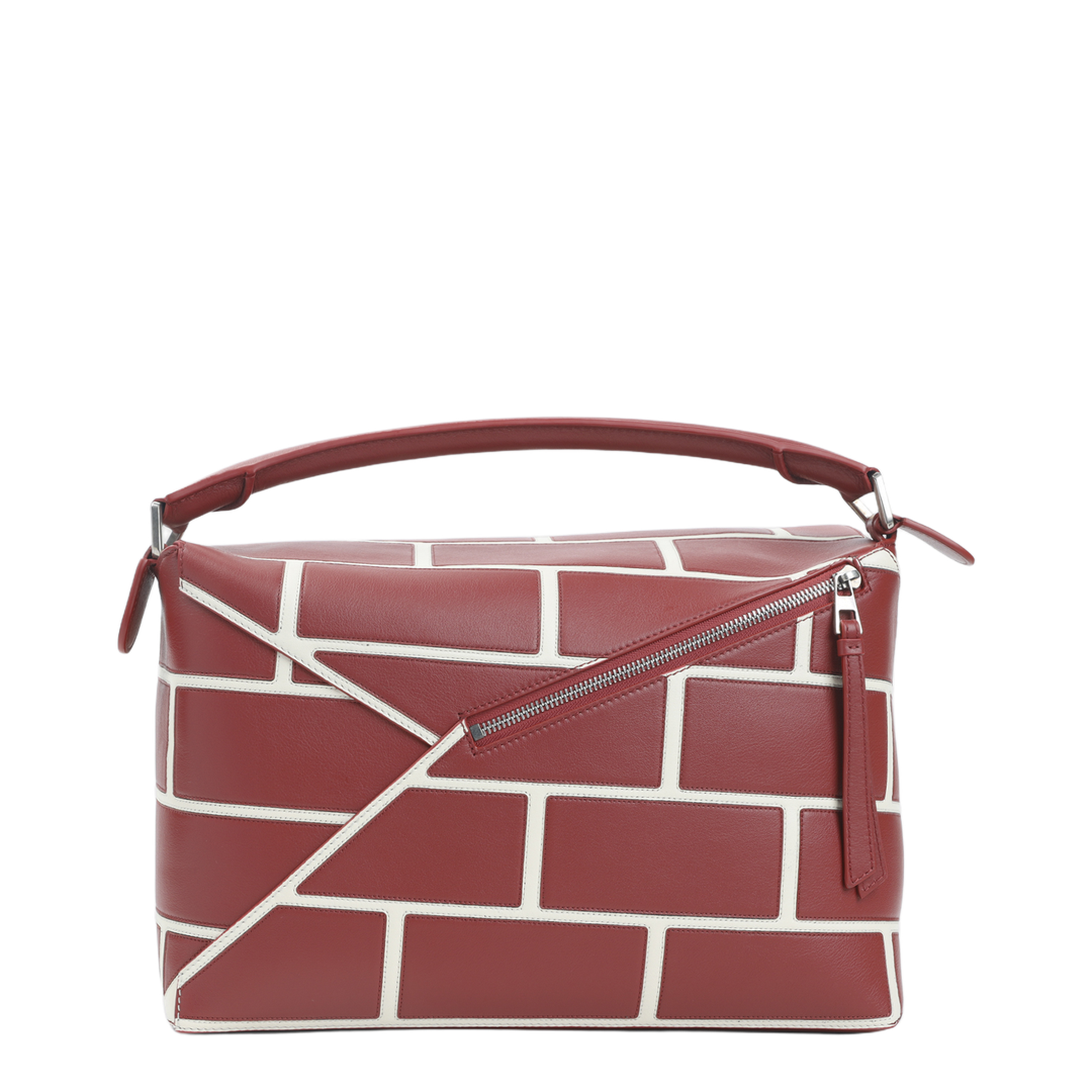 Puzzle Edge Large Calfskin Shoulder Bags - Red