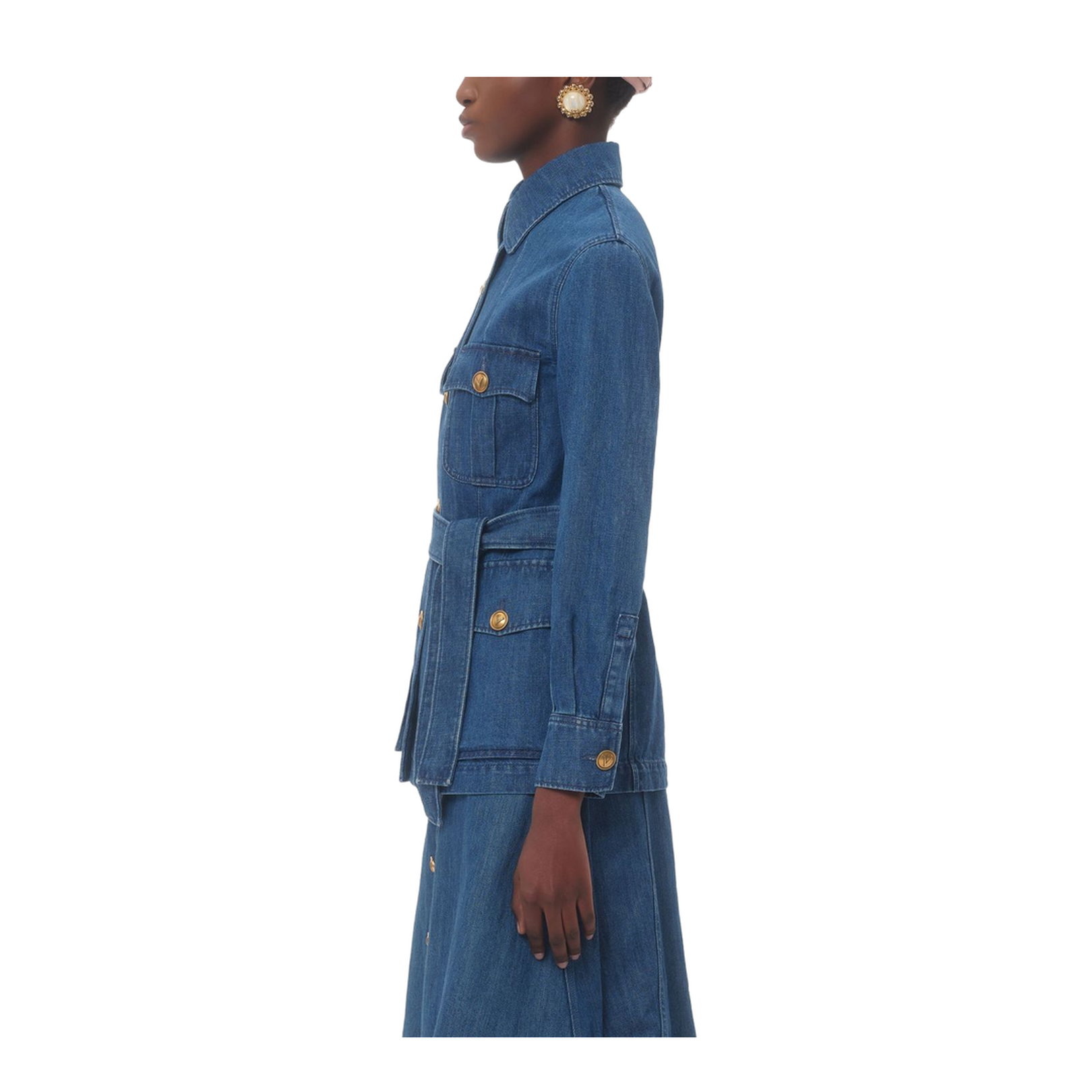 Indigo Blue Coat with Belt