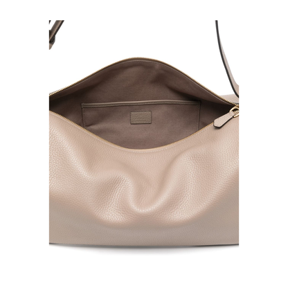 Half Horsebit Large Soft Grain Shoulder Bag - Taupe