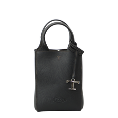 Micro Leather UNI Calf Leather Handbag - Black