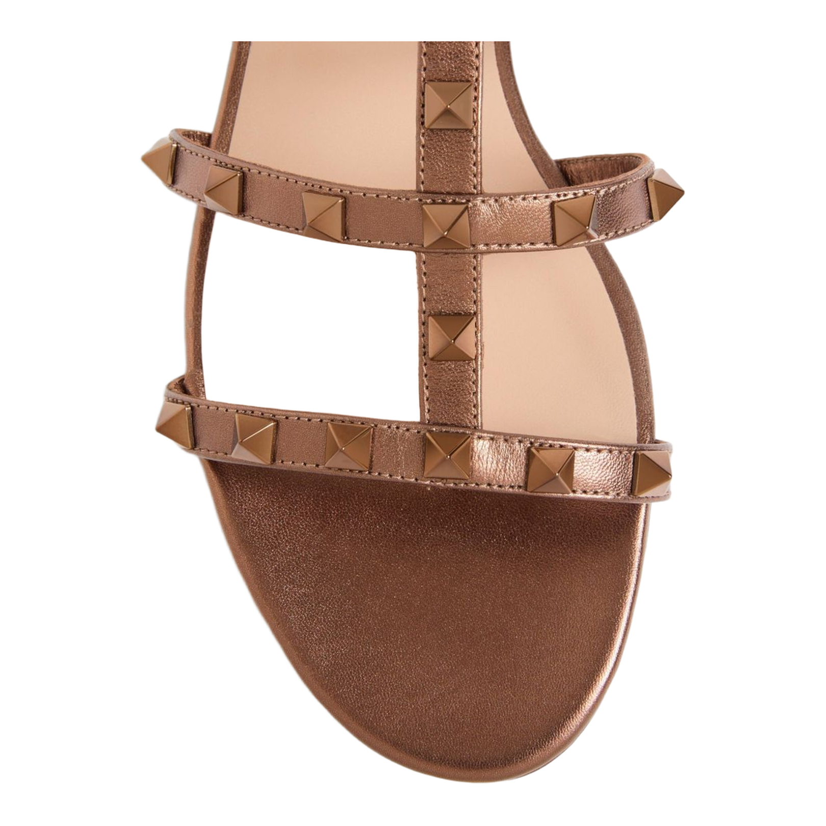 Rockstud Leather Flat Sandals